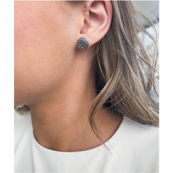 Kinsley Armelle Stormy Quartz Stud Earrings - Picture 2 of 2